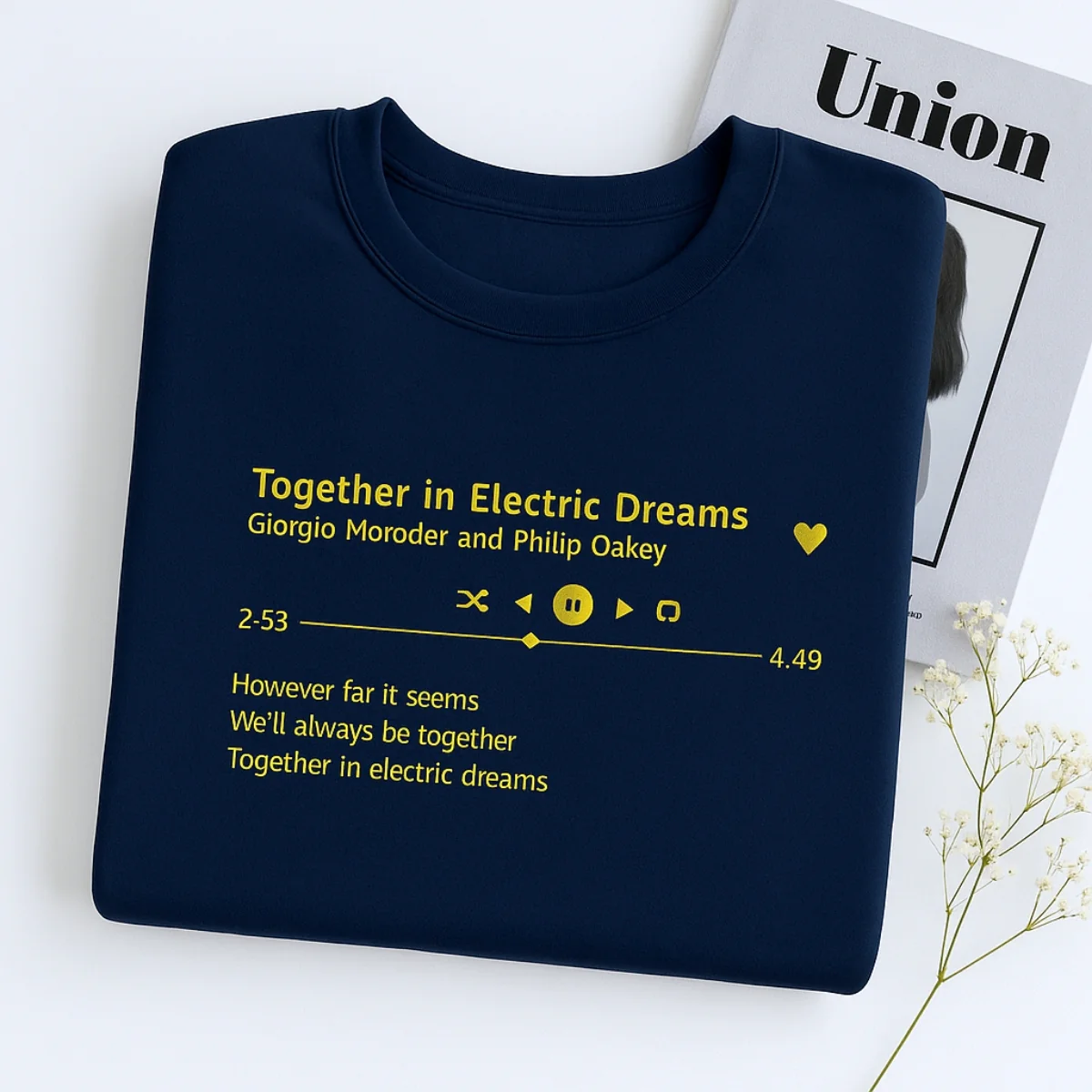 Custom Song Sweatshirts - Your Favorite Song Embroidered Music Player - Personalized Music Gift - Image 5