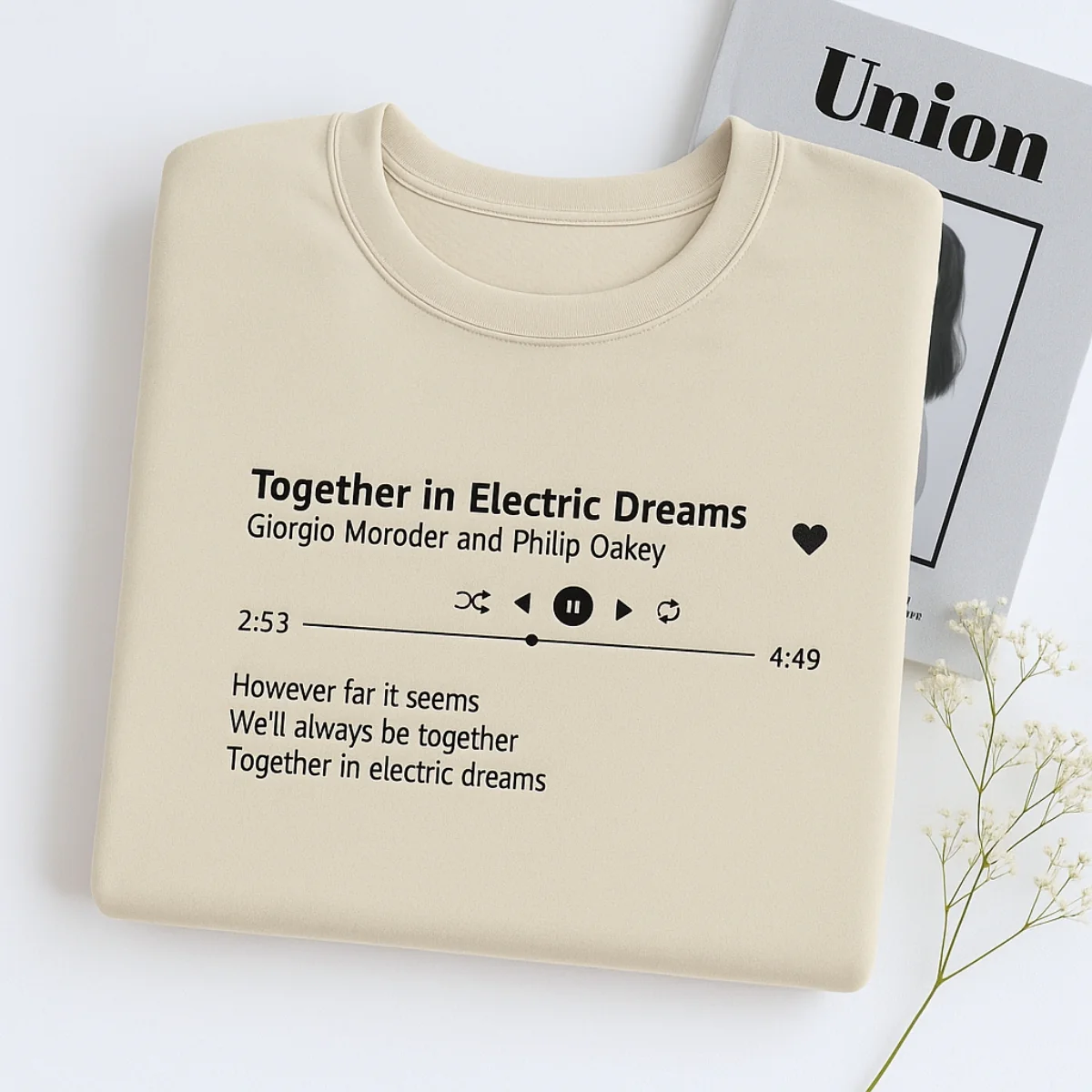 Custom Song Sweatshirts - Your Favorite Song Embroidered Music Player - Personalized Music Gift - Image 7