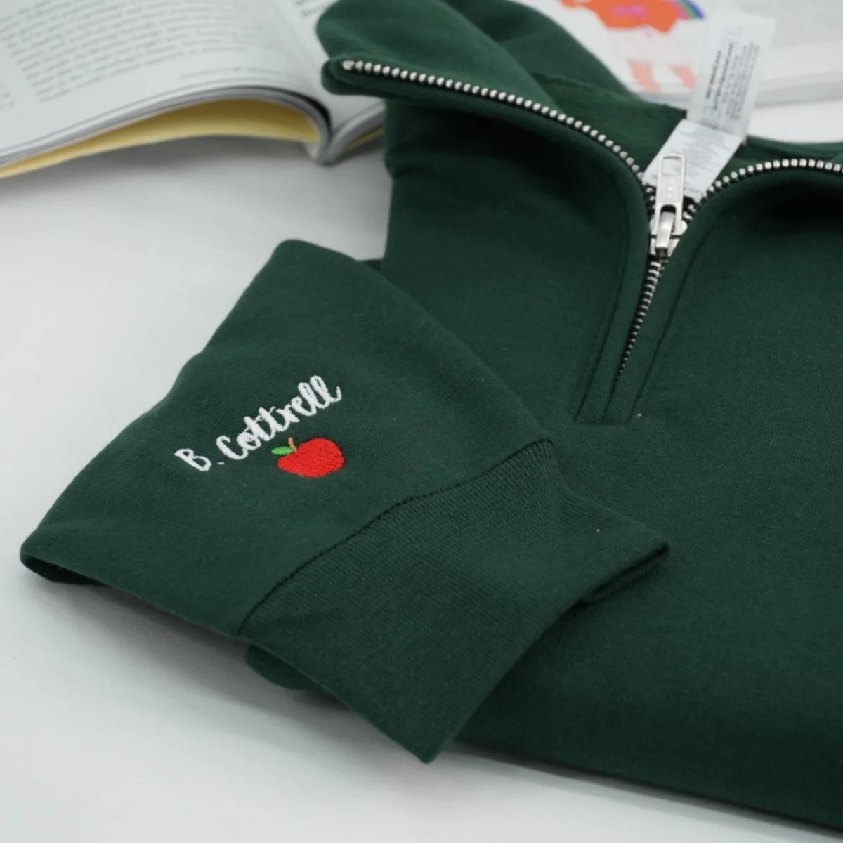 Custom Teacher Quarter Zip - Personalized Apple Embroidered Sweatshirt - Perfect Teacher Gift - Image 7