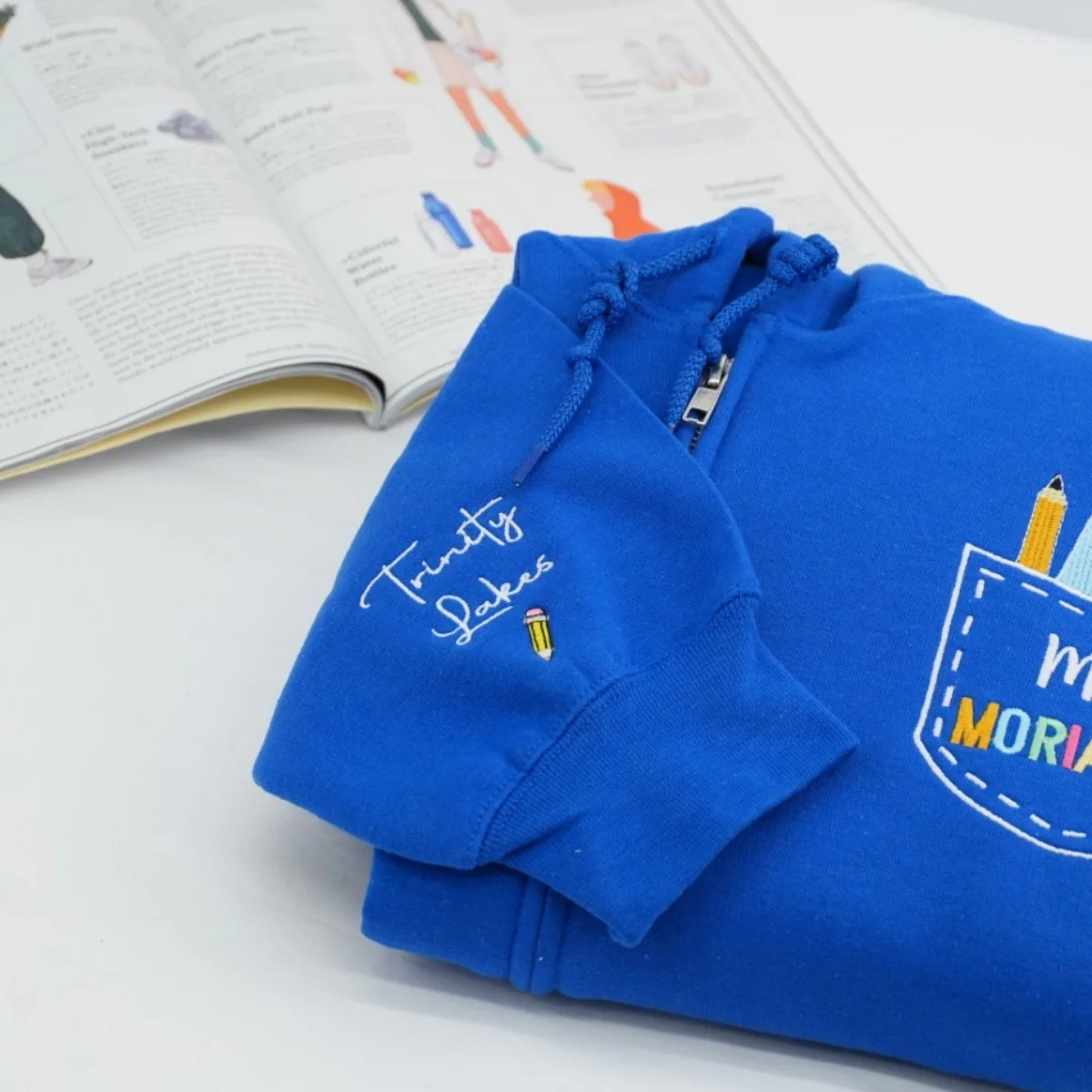 Custom Teacher Quarter Zip - Personalized School Supply Pocket Embroidered Sweatshirt - Perfect Teacher Gift - Image 4