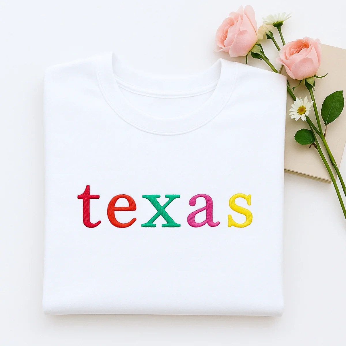 Custom Texas State Sweatshirt - Colorful Embroidered Lettering - Lone Star Pride Gift - Image 3