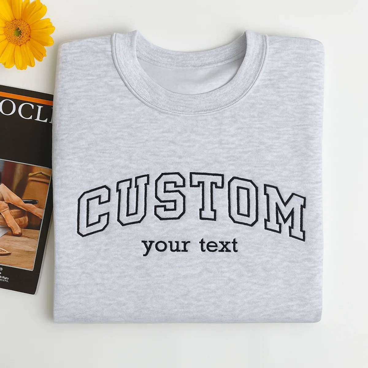 Custom Text Embroidered Sweatshirts - Personalized Varsity Style - Perfect Gift for Everyone - Image 5