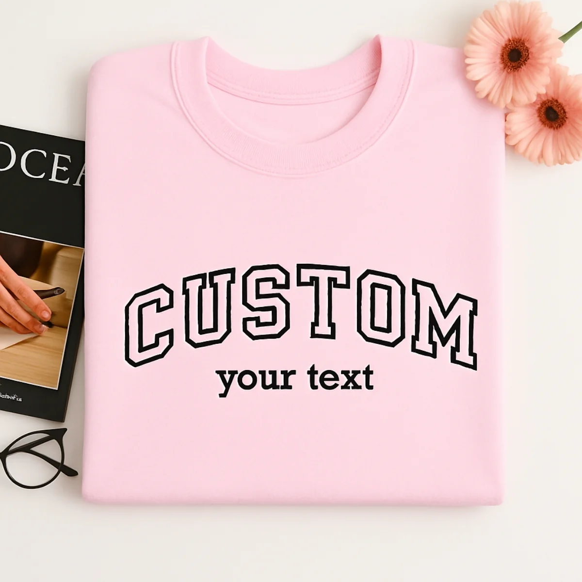 Custom Text Embroidered Sweatshirts - Personalized Varsity Style - Perfect Gift for Everyone - Image 6
