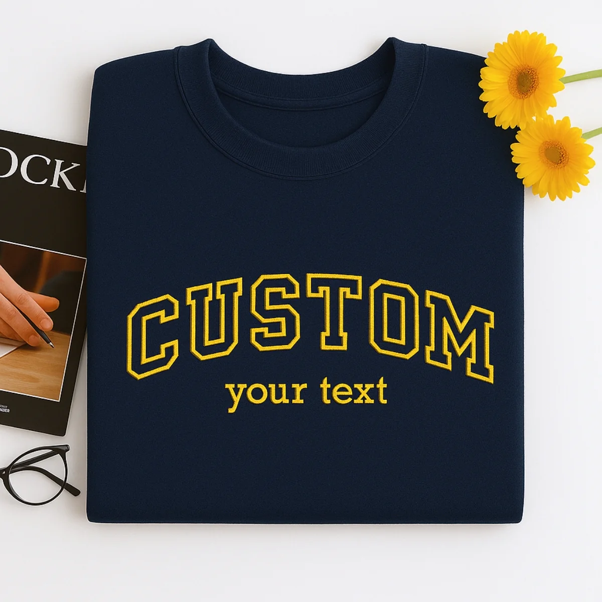 Custom Text Embroidered Sweatshirts - Personalized Varsity Style - Perfect Gift for Everyone - Image 7