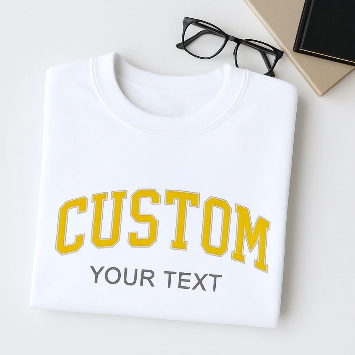 Custom Varsity Sweatshirt - Personalized Text Embroidered Pullover - Your Words & Names Gift - Image 4