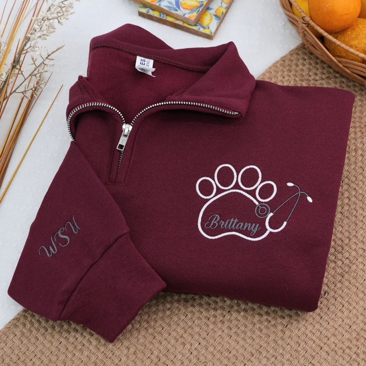 Custom Veterinarian Quarter-Zip - Personalized Vet Tech Embroidered Sweatshirt - Perfect Vet Gift - Image 3