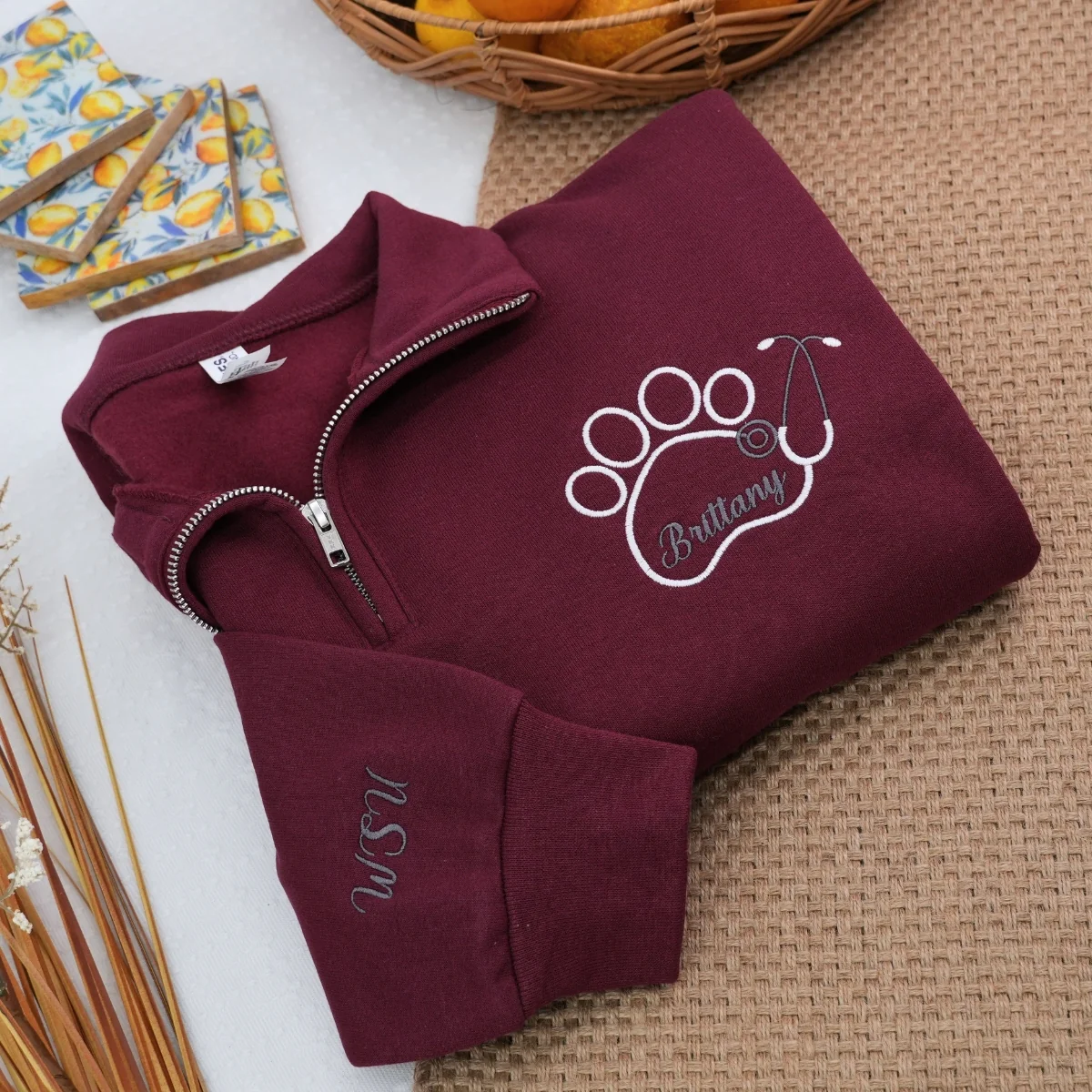 Custom Veterinarian Quarter-Zip - Personalized Vet Tech Embroidered Sweatshirt - Perfect Vet Gift - Image 4