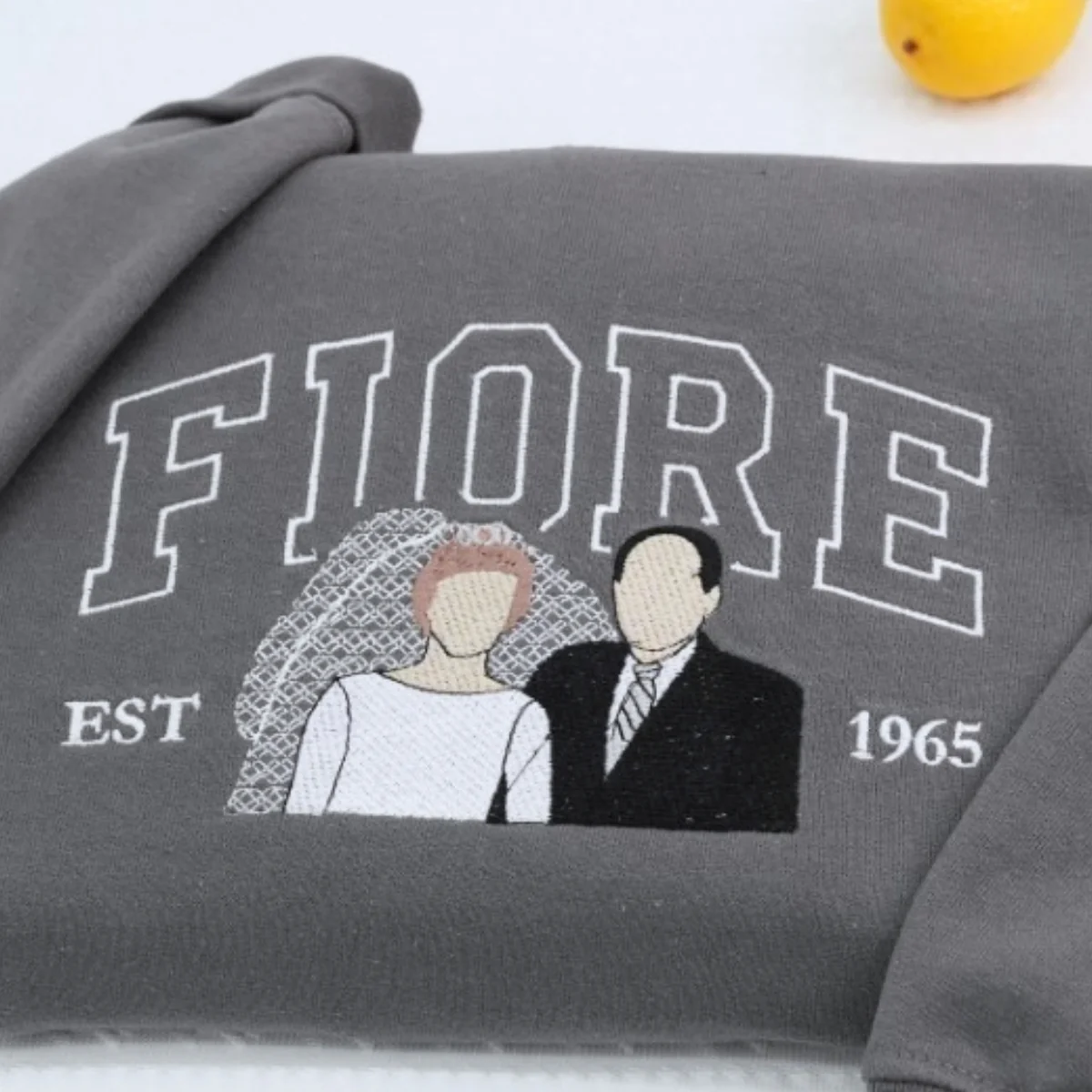 Custom Wedding Photo Hoodies - Varsity Style Anniversary Embroidered Sweatshirts Gift - Image 2