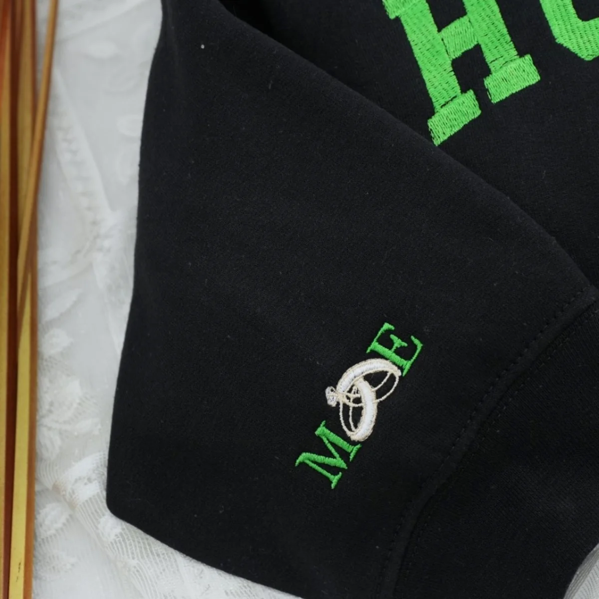 Custom Wifey Hubby Hoodies - Matching Couples Embroidered Sweatshirts - EST Date Anniversary Gift - Image 4
