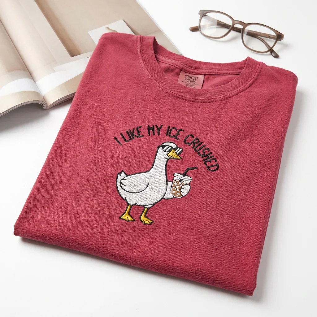 Cute Embroidered Goose T-Shirt - Equality & Humanity Message Tee - Image 5