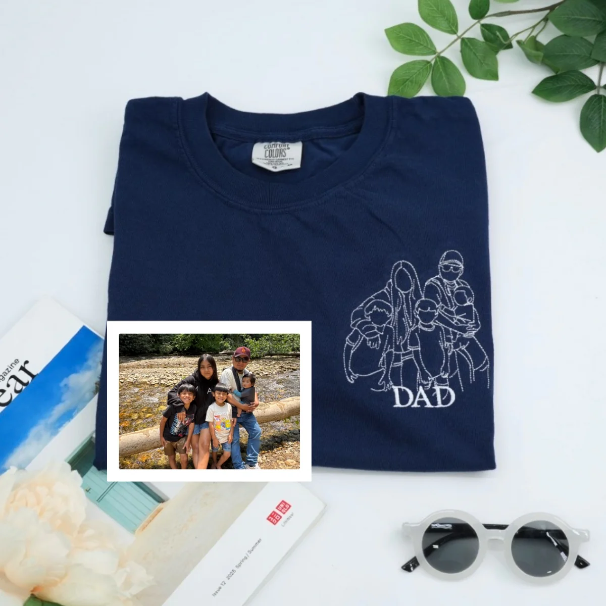 Dad Baby Custom T-Shirt - Father Child Embroidered Shirt - Perfect New Dad Gift - Image 3