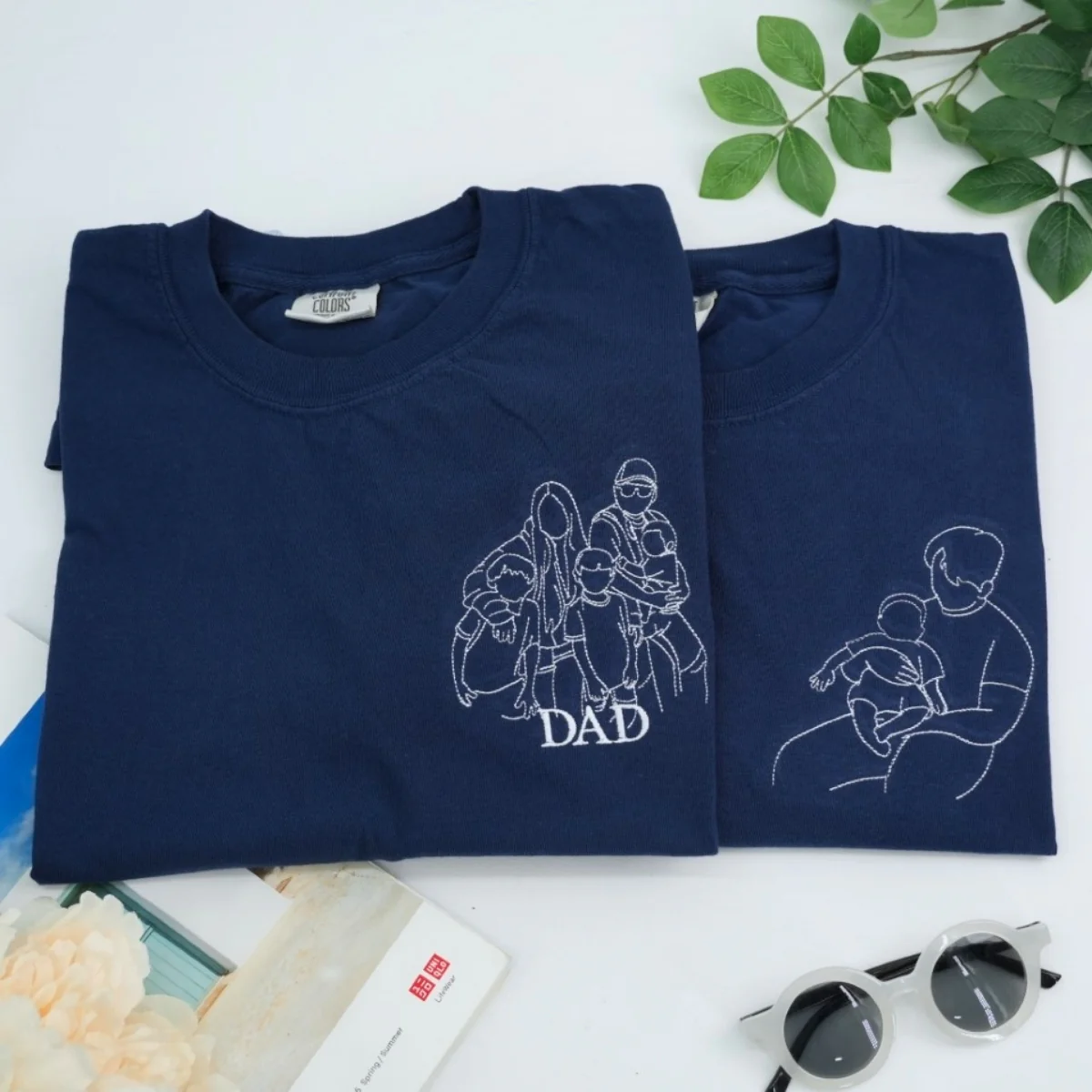 Dad Baby Custom T-Shirt - Father Child Embroidered Shirt - Perfect New Dad Gift - Image 4