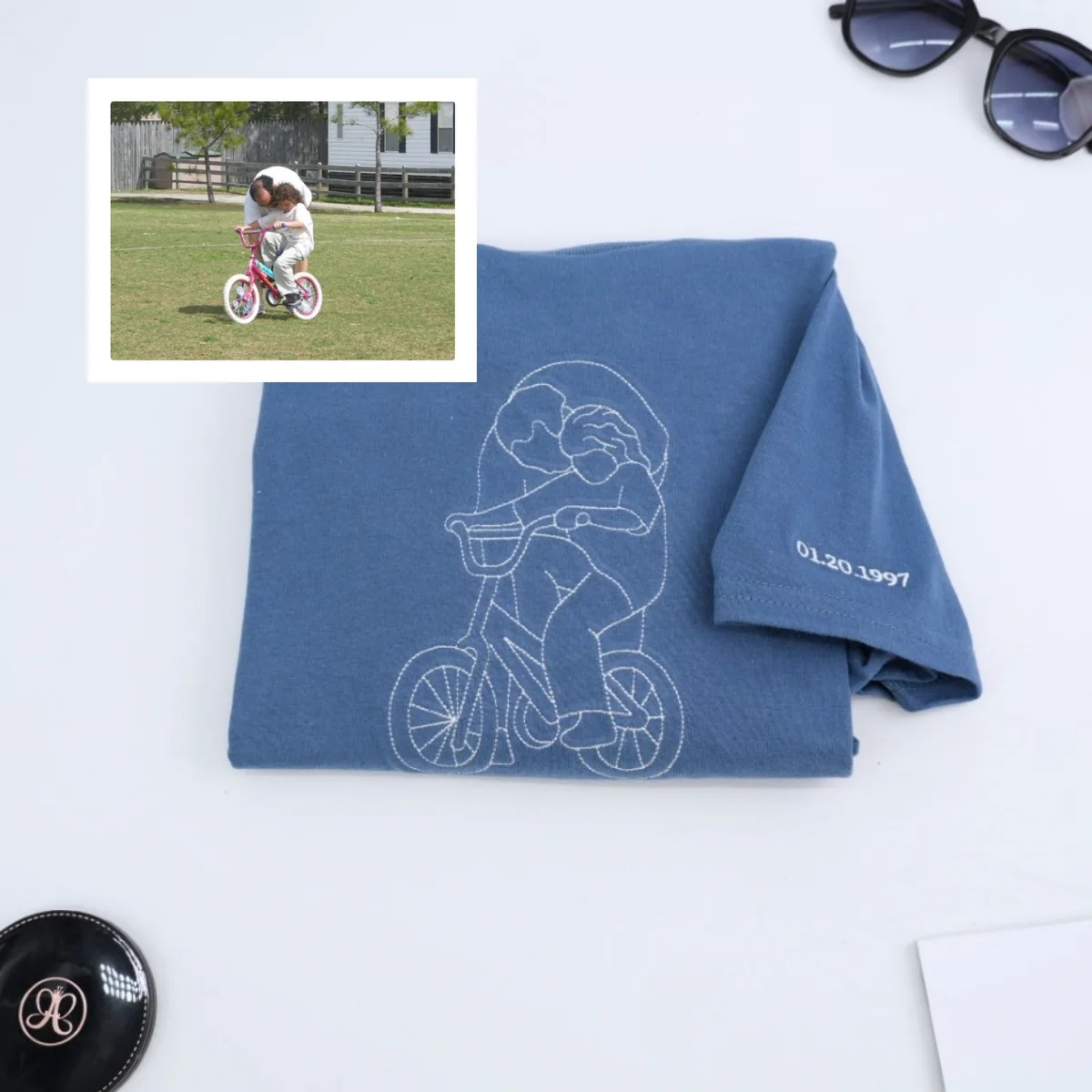 Dad Baby Custom T-Shirt - Father Child Embroidered Shirt - Perfect New Dad Gift - Image 6
