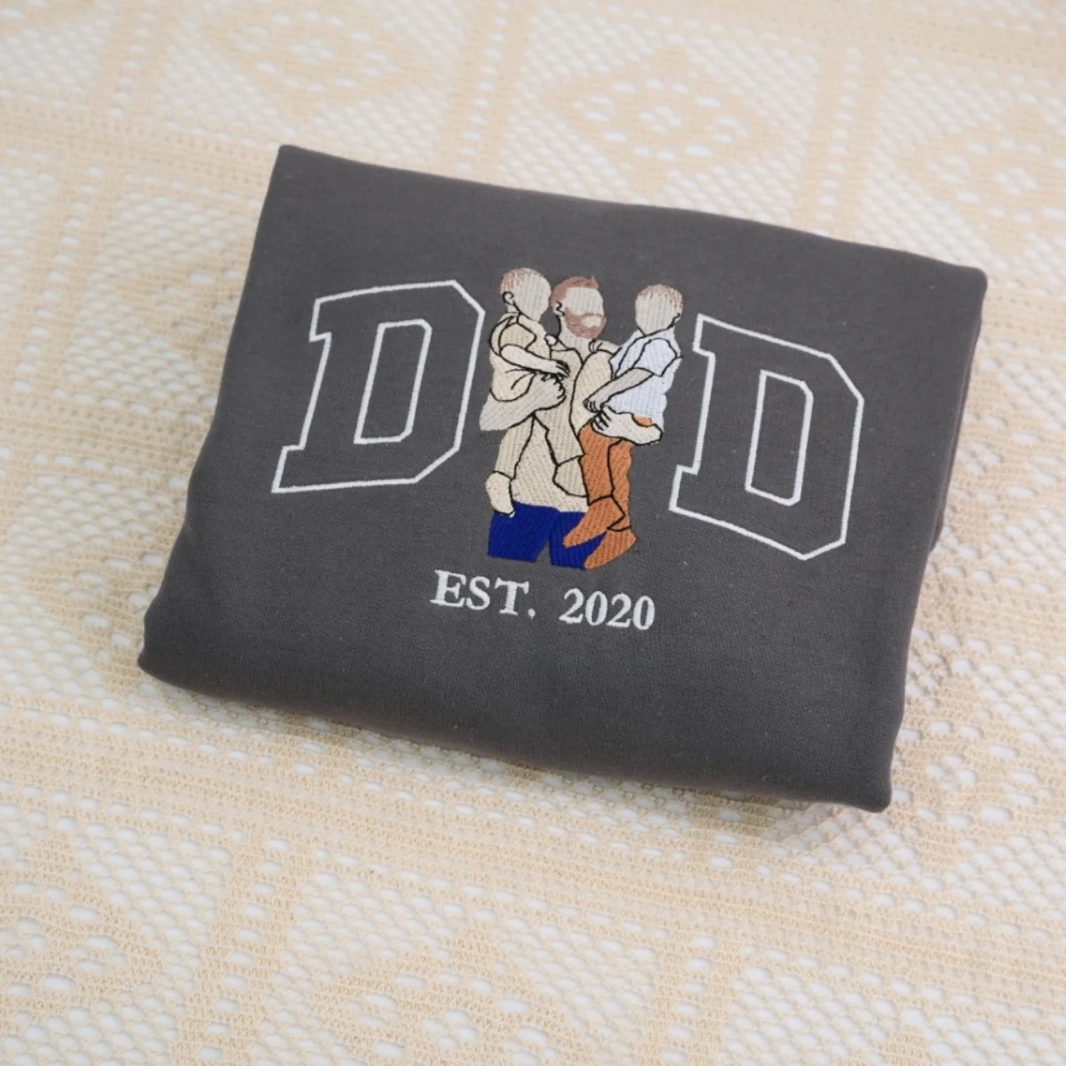 Dad Custom Portrait Hoodies - Father Family Embroidered Sweatshirts - Personalized Father's Day Gift - Image 8