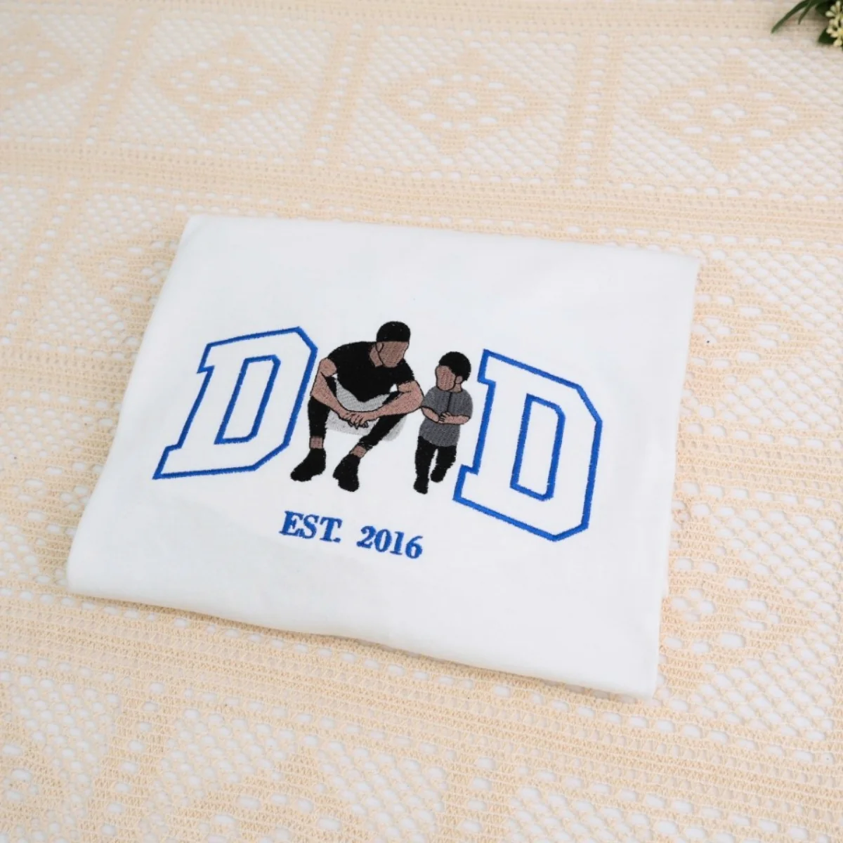 Dad Custom T-Shirts - Varsity Style Embroidered Father Apparel - Perfect Father's Day Gift - Image 2