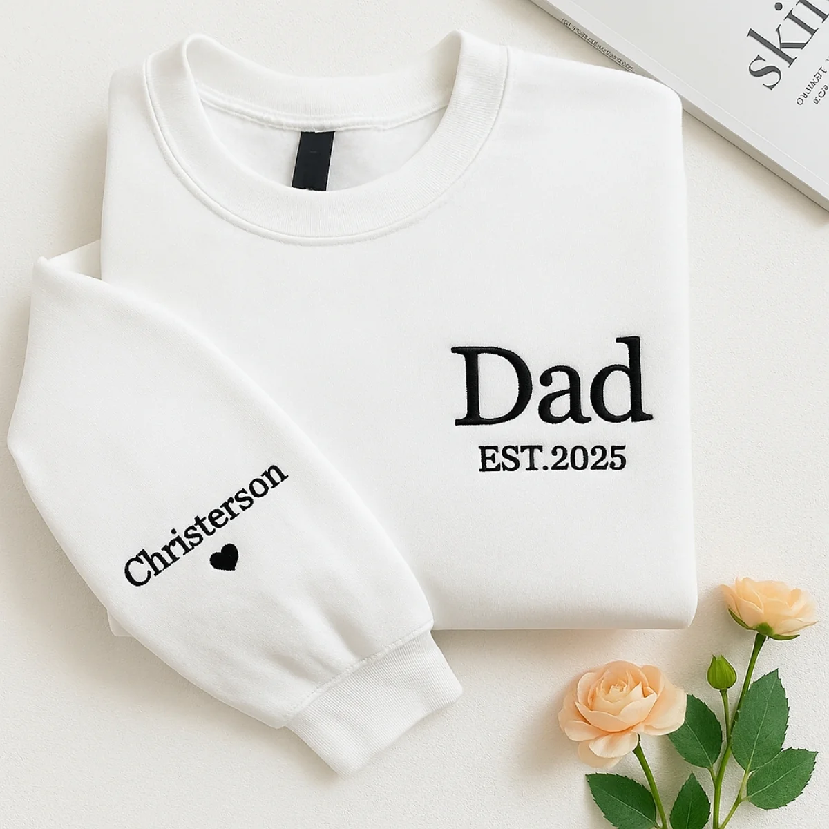 Dad EST Embroidered Hoodie - Custom Kids Names - Father's Day Gift - Image 2