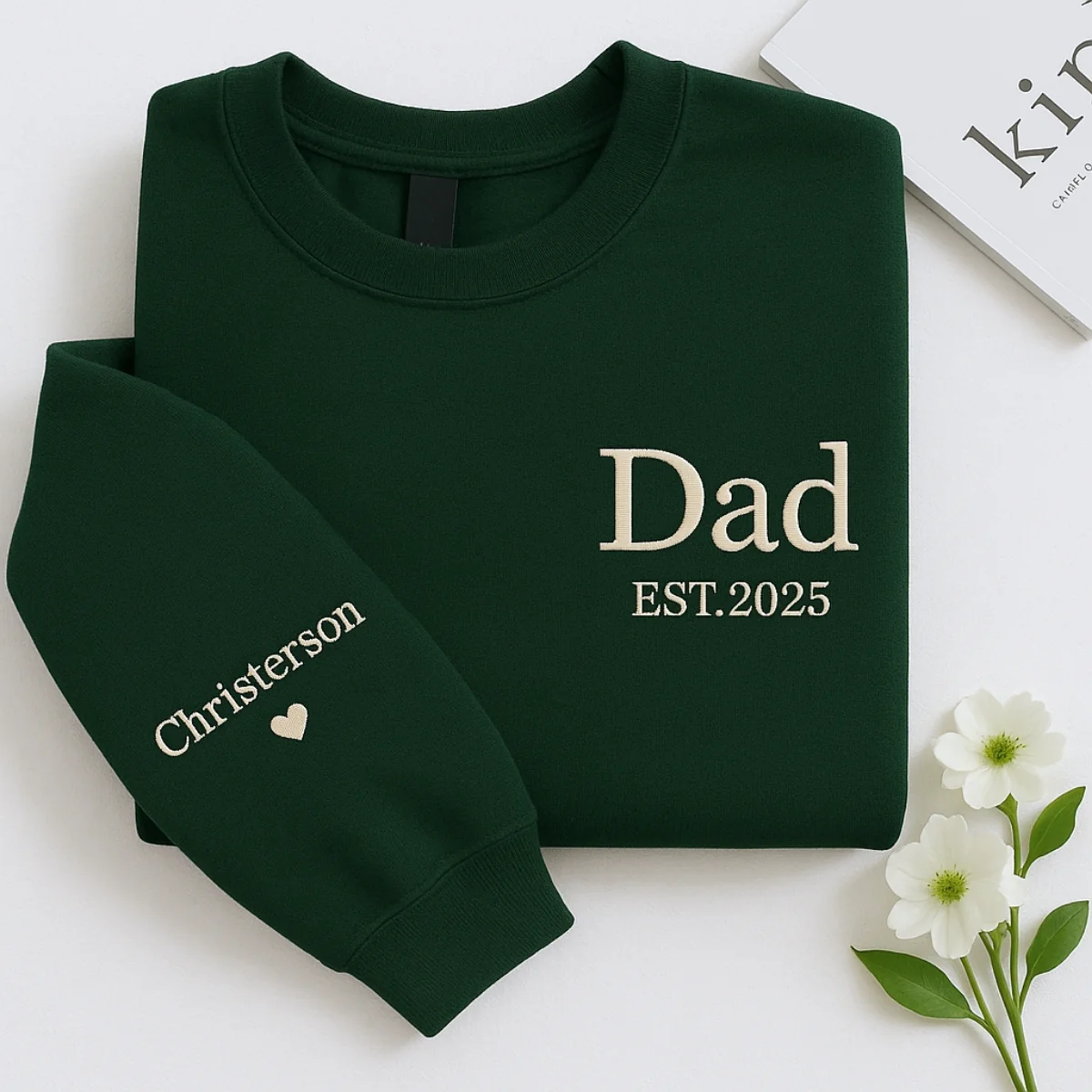 Dad EST Embroidered Hoodie - Custom Kids Names - Father's Day Gift - Image 4