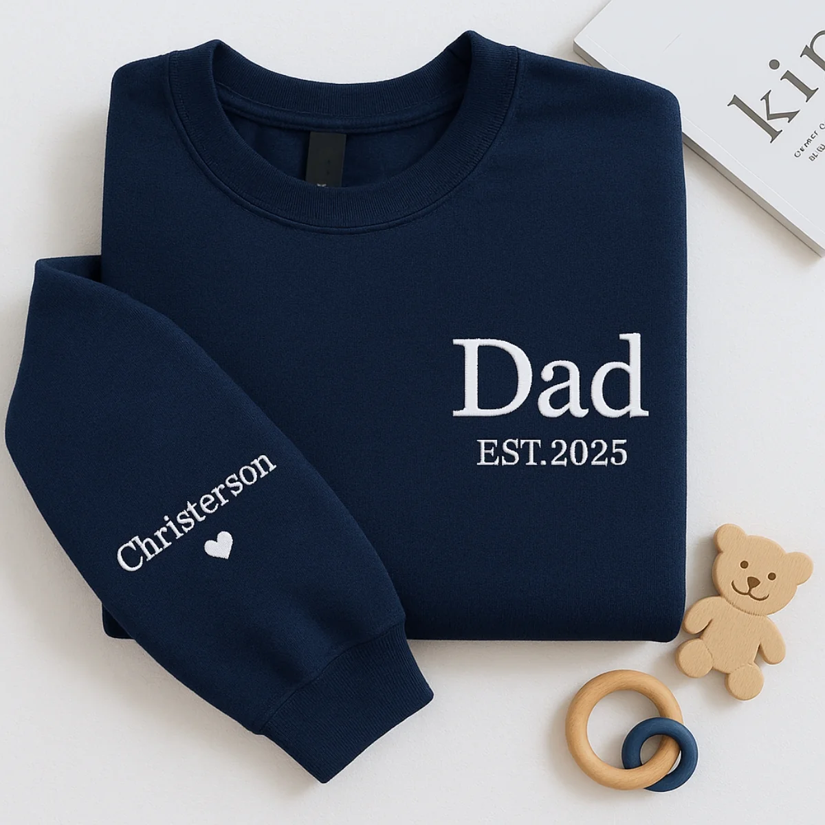 Dad EST Embroidered Hoodie - Custom Kids Names - Father's Day Gift - Image 5