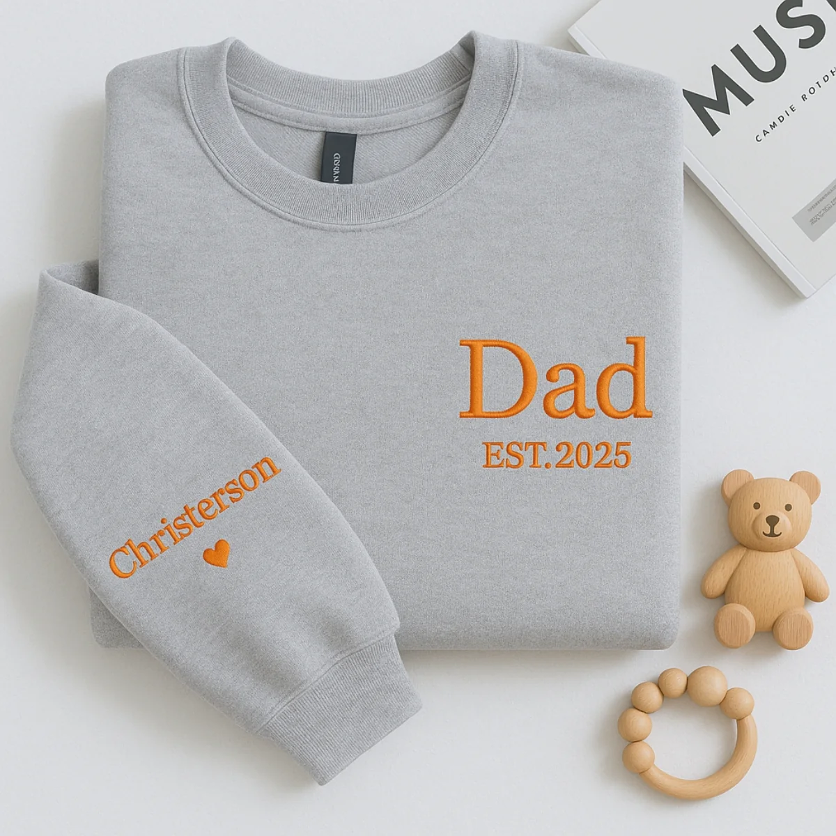 Dad EST Embroidered Hoodie - Custom Kids Names - Father's Day Gift - Image 7