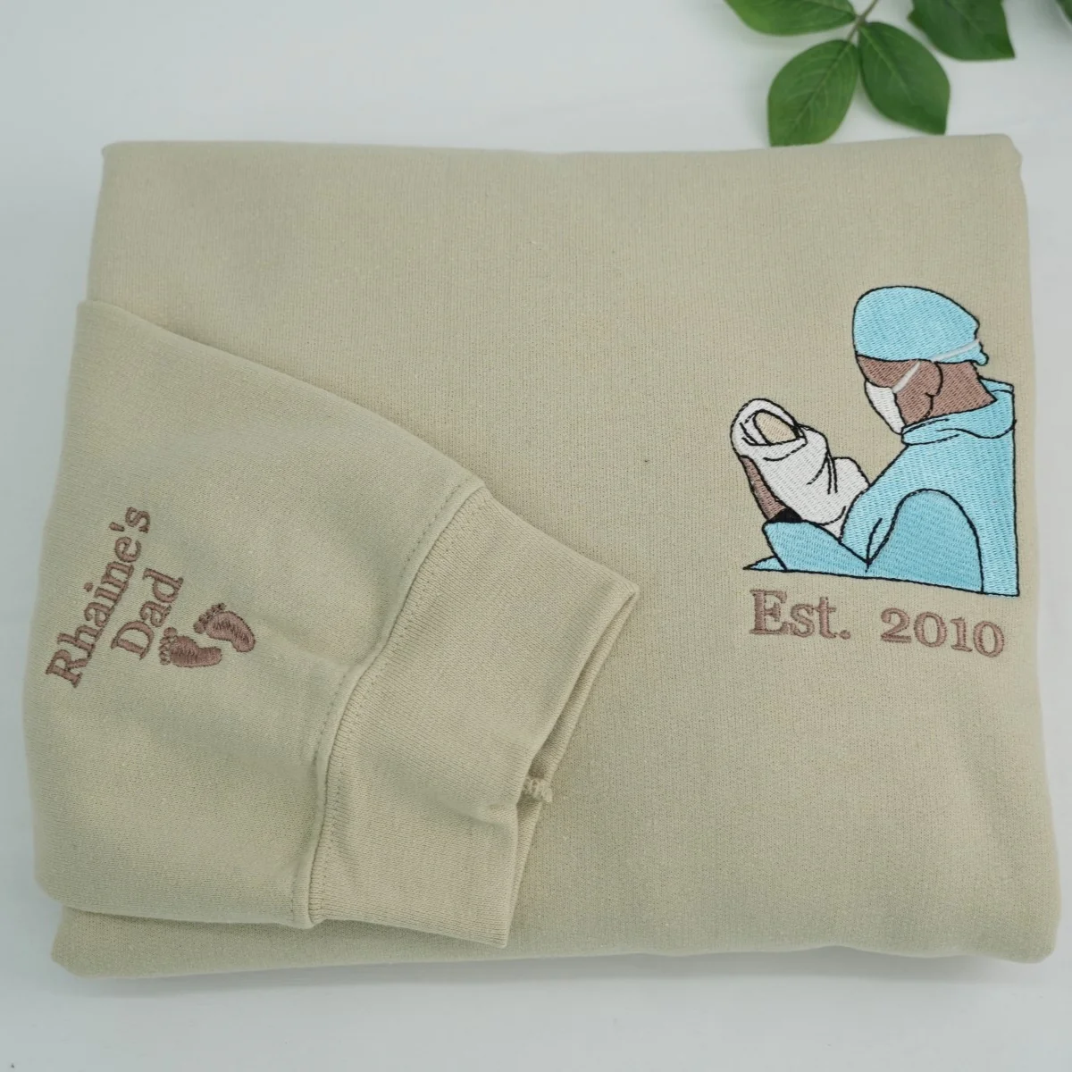 Dad Established Custom Hoodies - Father Baby Embroidered Sweatshirts With Est Year - Perfect New Dad Father's Day Gift - Image 7