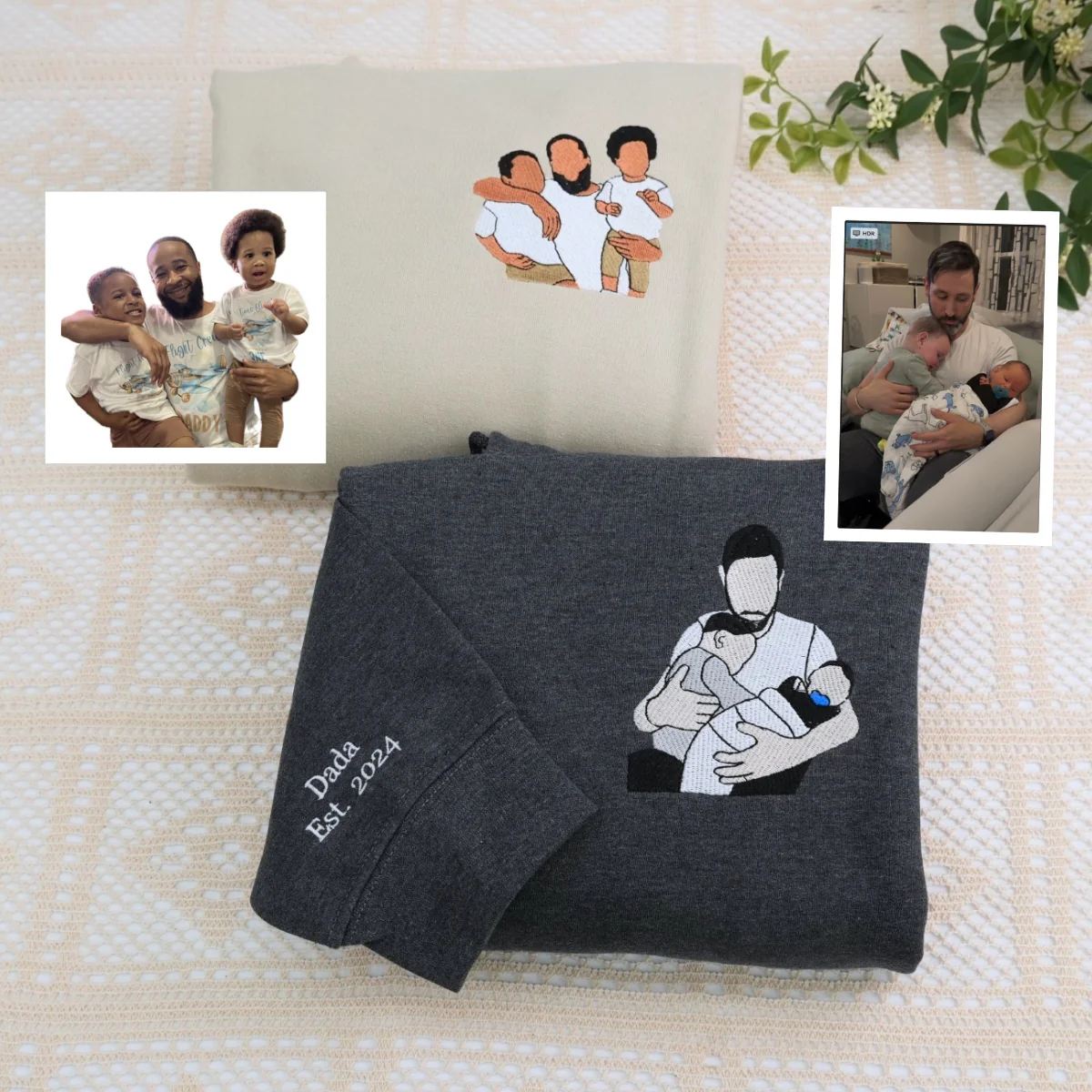 Dad Family Custom Hoodies - Father Embroidered Sweatshirts - Perfect New Dad & Father's Day Gift