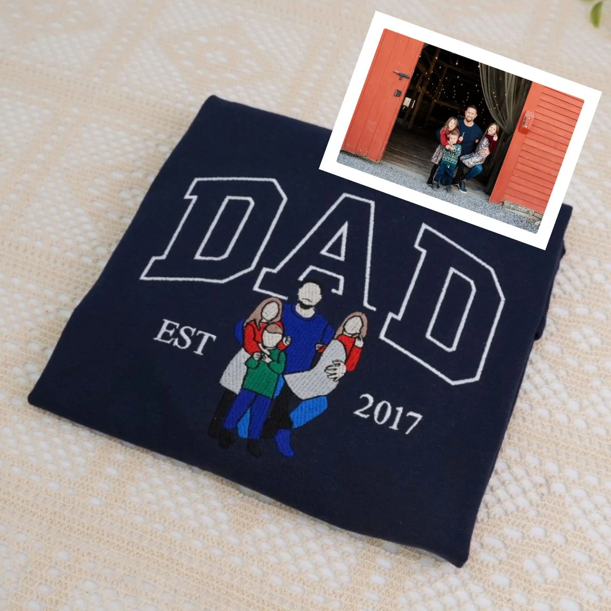 Devoted Dad Custom Hoodies - Caring Father Embroidered Sweatshirts - Perfect Father's Day Gift - Image 2