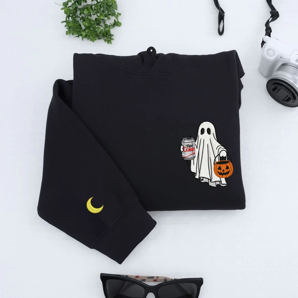 Diet Coke Halloween Ghost Embroidered Hoodies - Funny Trick Or Treat Meme Sweatshirts - Perfect Halloween Gift - Image 2