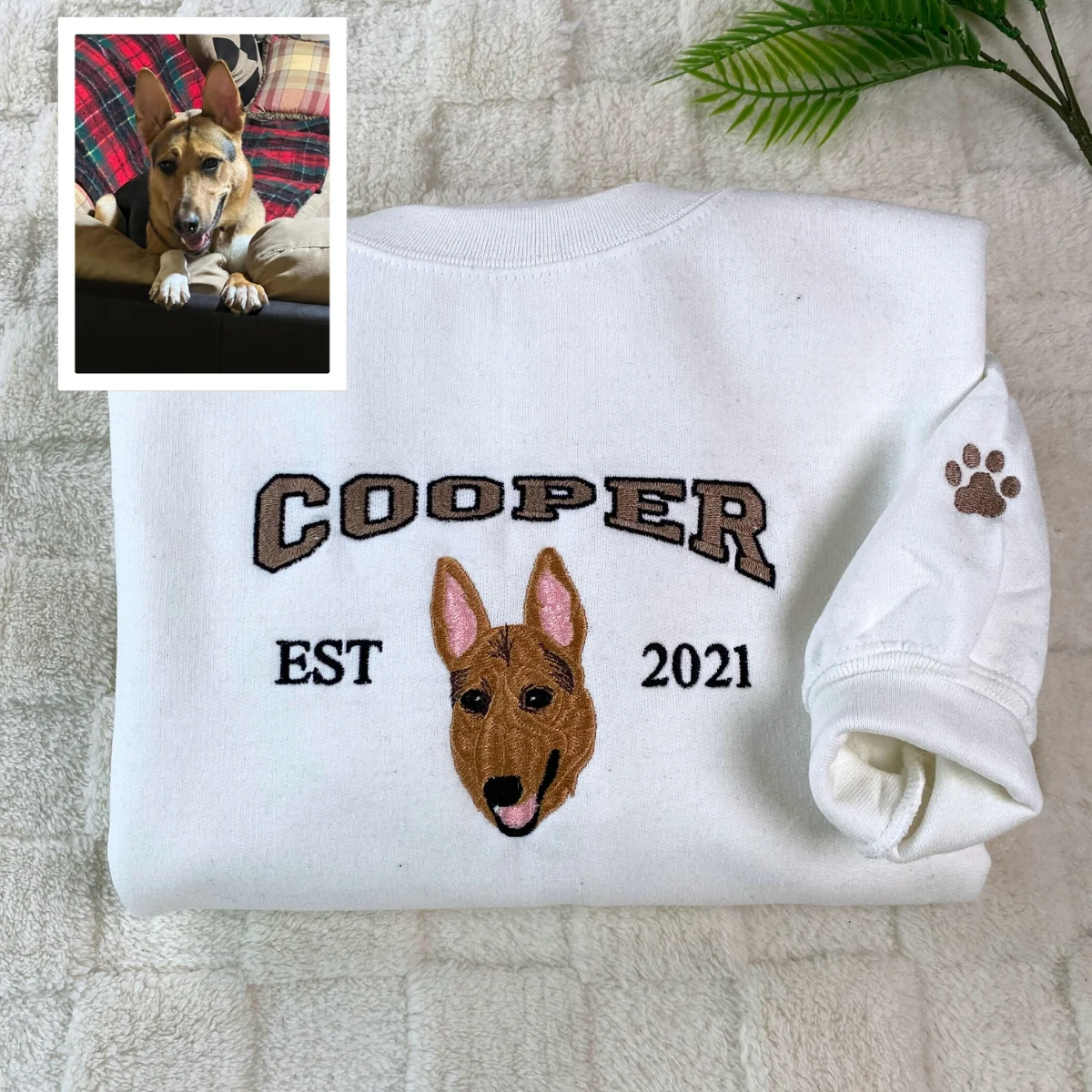 Dog Face Embroidered Hoodies - Custom Pet Varsity Sweatshirts - Personalized Dog Mom Apparel - Image 4