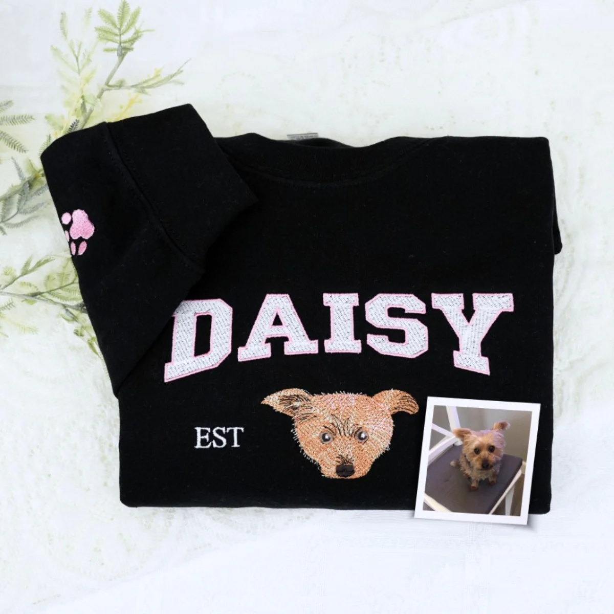Dog Mom Custom Hoodies - Varsity Style Pet Portrait Embroidered Sweatshirts - Perfect Golden Retriever Gift - Image 4