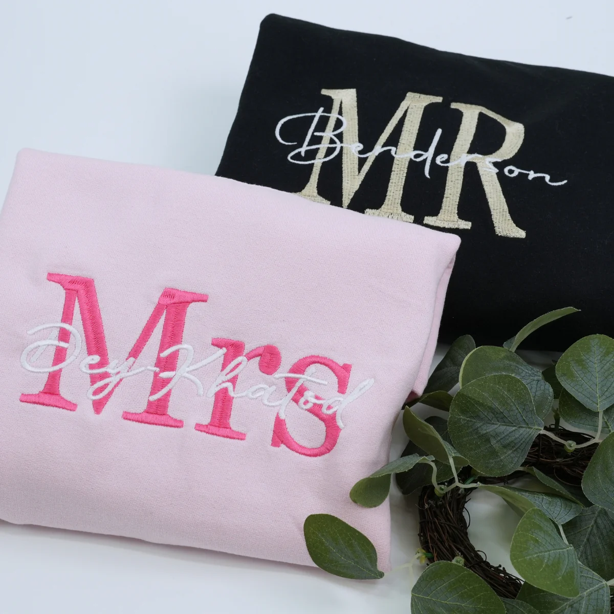 Embroidered Mr & Mrs Hoodies or Sweatshirts - Image 3