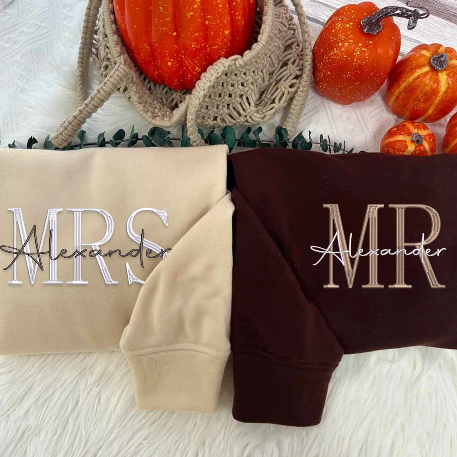 Embroidered Mr & Mrs Hoodies or Sweatshirts - Image 4