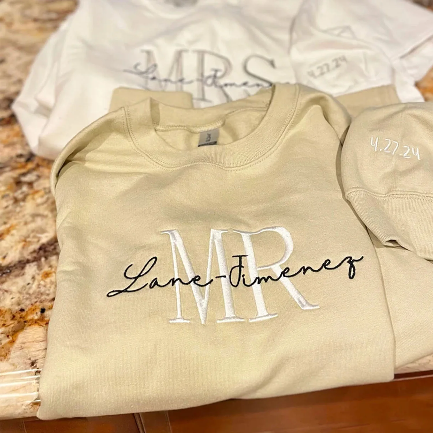 Embroidered Mr & Mrs Hoodies or Sweatshirts - Image 7