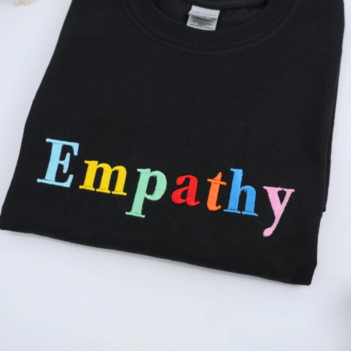 Empathy Custom T-Shirt - Rainbow Embroidered Kindness Shirt - Perfect Teacher Counselor Gift - Image 3