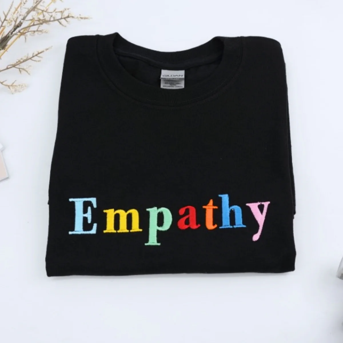 Empathy Custom T-Shirt - Rainbow Embroidered Kindness Shirt - Perfect Teacher Counselor Gift - Image 5