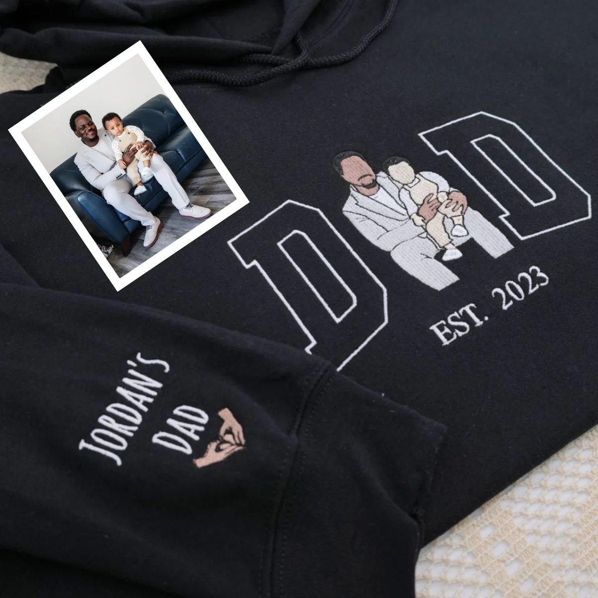 Established Dad Custom Hoodies - Father Embroidered Sweatshirts - Perfect Father's Day Gift - Image 5