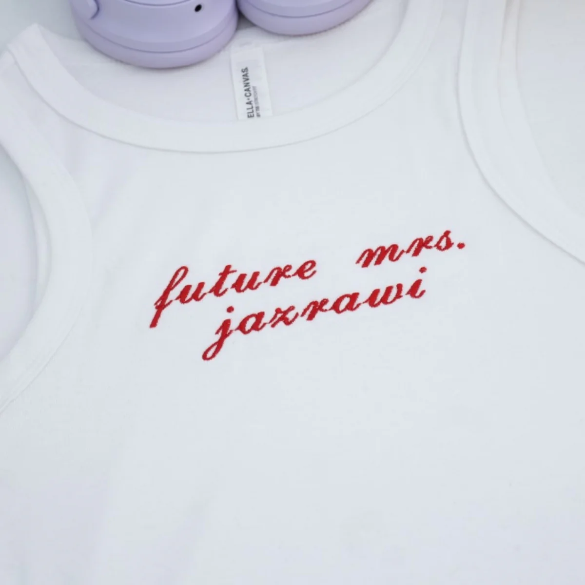Future Mrs Custom Tank Tops - Personalized Engagement Embroidered Apparel - Perfect Bridal Gift Set - Image 4