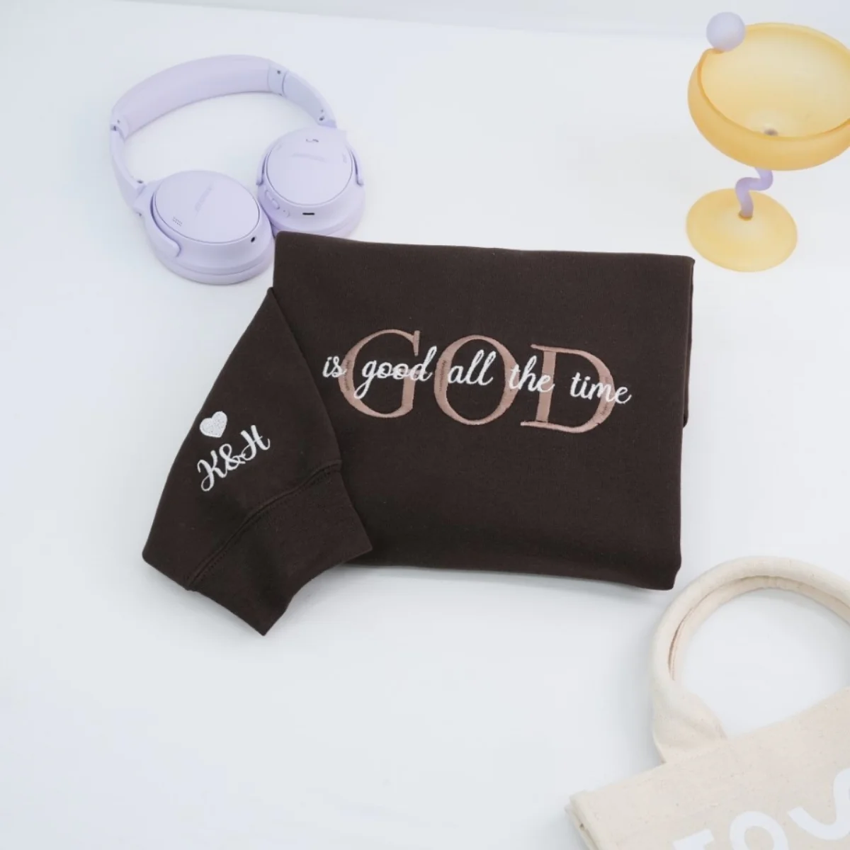 God Is Good All The Time Christian Sweatshirts - Faith Embroidered Apparel - Perfect Religious Gift - Image 3