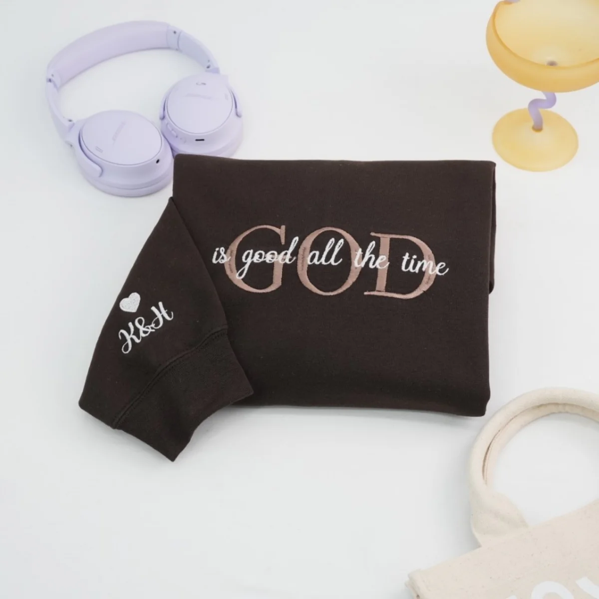 God Is Good All The Time Christian Sweatshirts - Faith Embroidered Apparel - Perfect Religious Gift - Image 5
