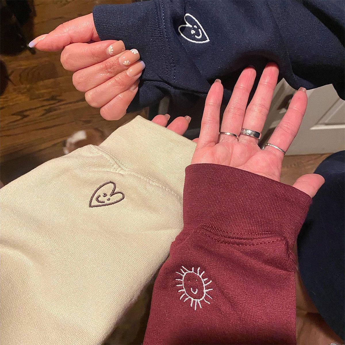 Good Vibes Custom Child Artwork Embroidered Sweatshirts - Kids Drawing to Embroidery - Positive Vibes Gift - Image 10