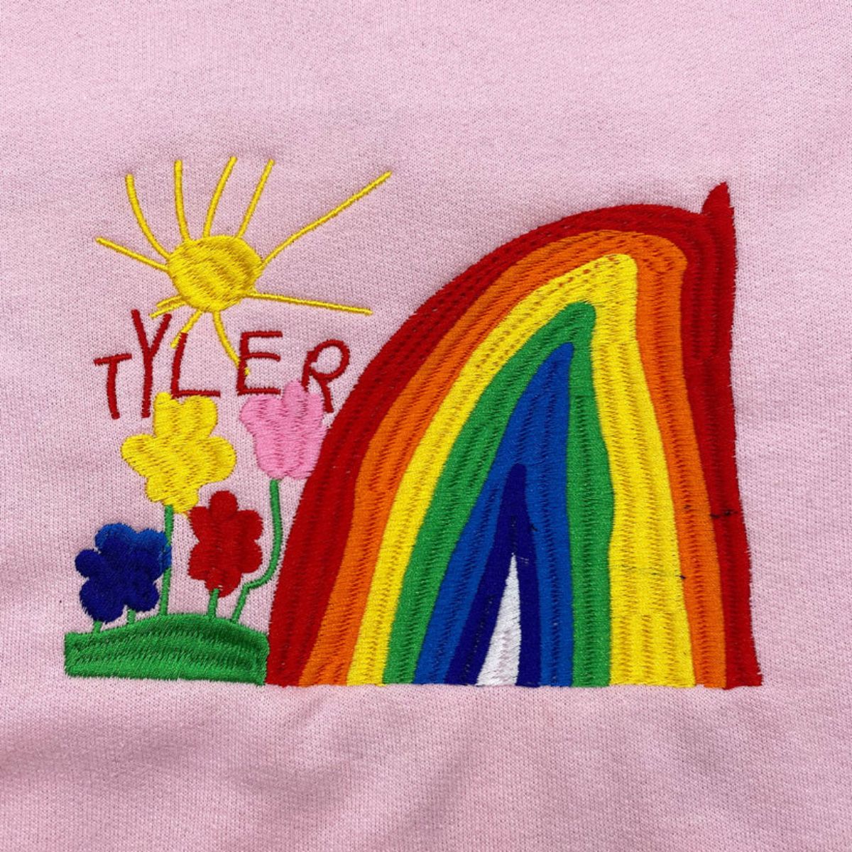Good Vibes Custom Child Artwork Embroidered Sweatshirts - Kids Drawing to Embroidery - Positive Vibes Gift - Image 4