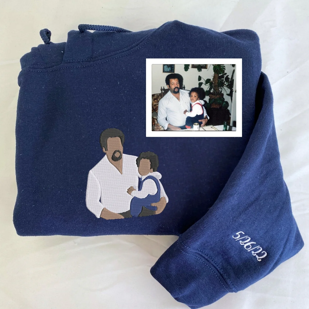 Grandfather Memorial Hoodies - Custom Photo Embroidered Memory Sweatshirts - Legacy Keepsake Gift - Image 5