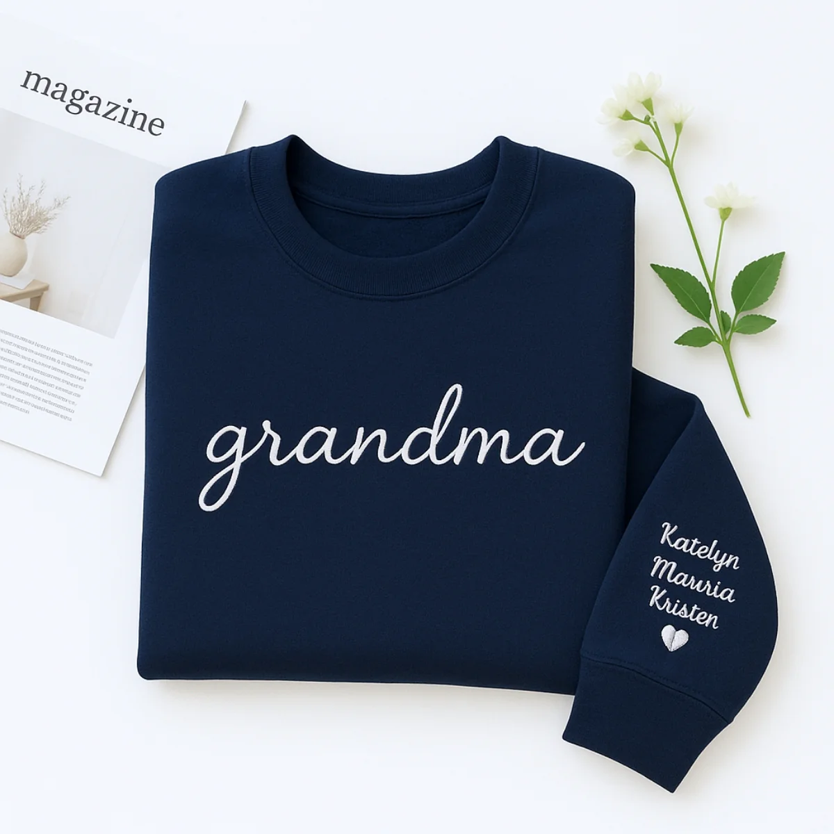 Grandma Christmas Sweatshirts - Personalized Grandchildren Names Crew Neck - Perfect Holiday Gift - Image 4
