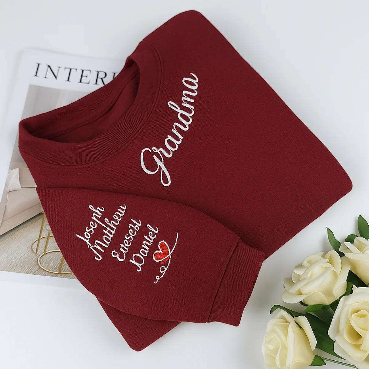 Grandma Custom Neckline Sweatshirts - Personalized Grandchildren Names - Perfect Mother's Day Gift - Image 5