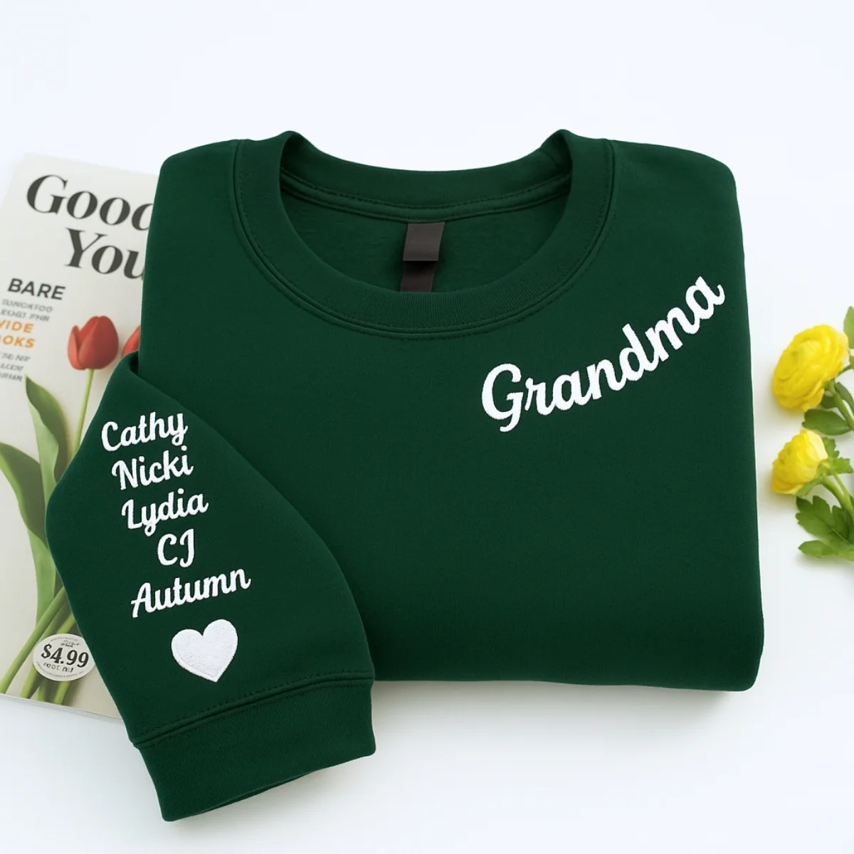 Grandma Custom Sweatshirts - Personalized Grandchildren Names Embroidered - Perfect Mother's Day Gift - Image 5