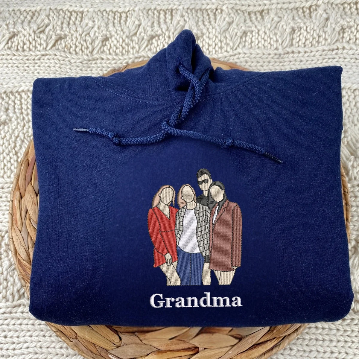Grandma Memorial Custom Hoodies - Forever In Your Heart Portrait Embroidery - Remembrance Gift - Image 6