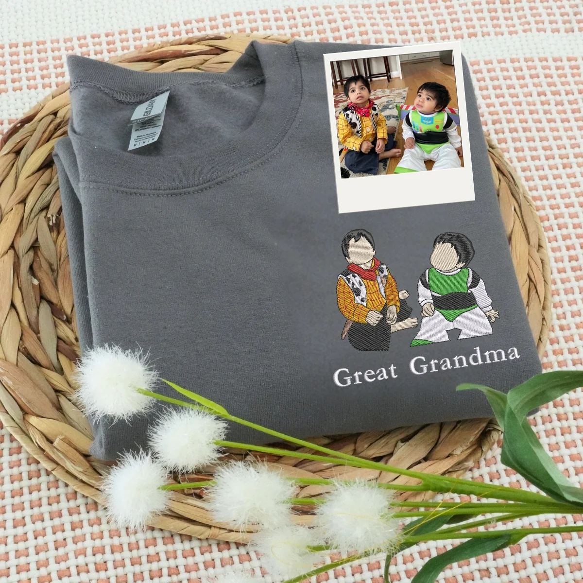 Grandma Custom Hoodies - Photo Embroidered Memory Sweatshirts - Personalized Date Gift - Image 3