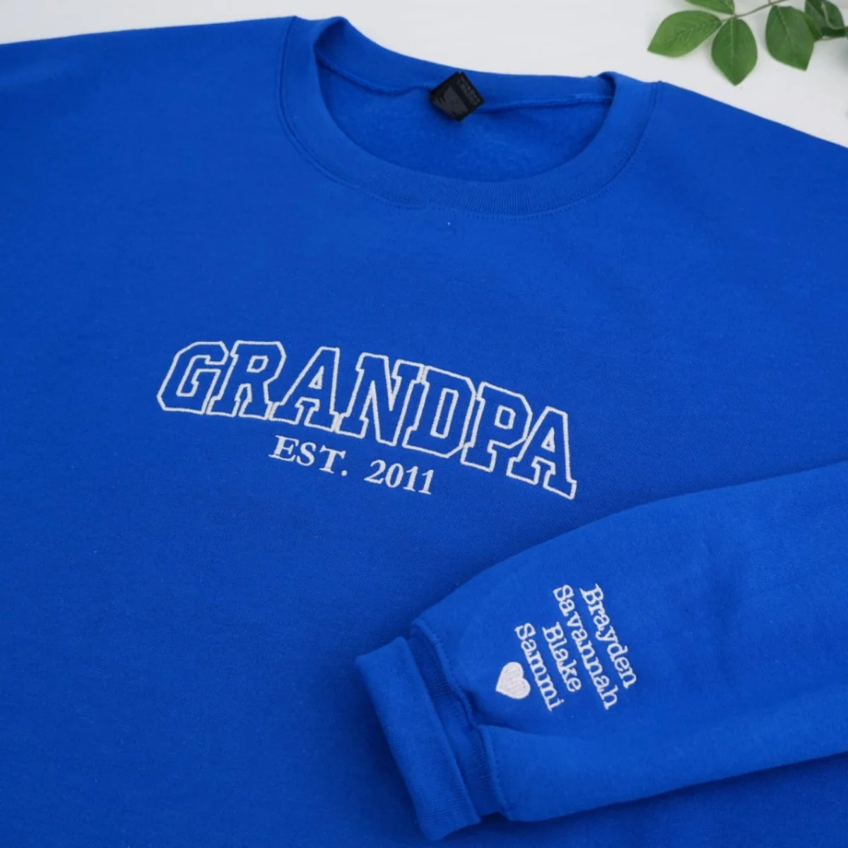 Grandpa Custom Hoodies - Personalized Embroidered Sweatshirts - Perfect Father's Day Gift EST Year Names - Image 3