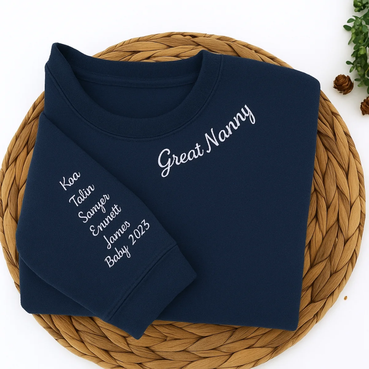 Great Nanny Custom Sweatshirts - Grandma Embroidered Hoodies - Perfect Grandparent Gift - Image 3