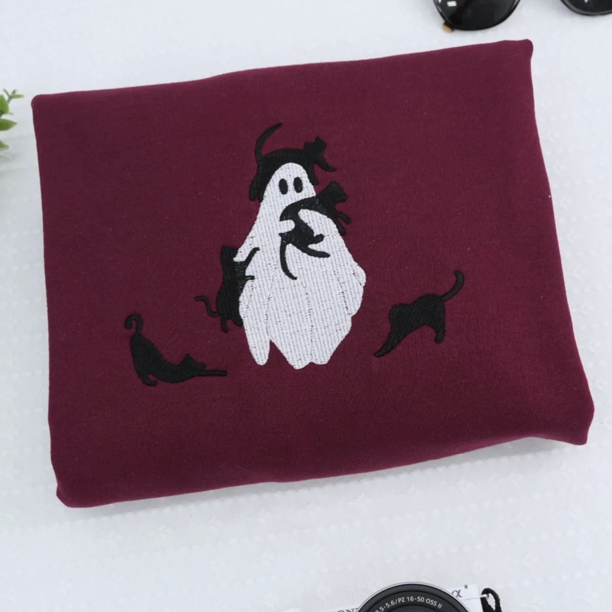 Halloween Custom Hoodies - Ghost Embroidered Sweatshirts - Perfect Spooky Season Gift - Image 5