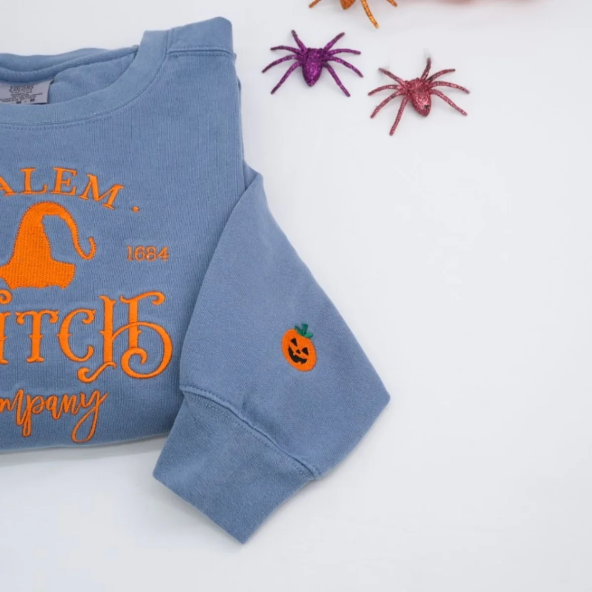 Halloween Custom Sweatshirts - Salem Witch Embroidered Hoodies - Perfect Spooky Season Gift - Image 6